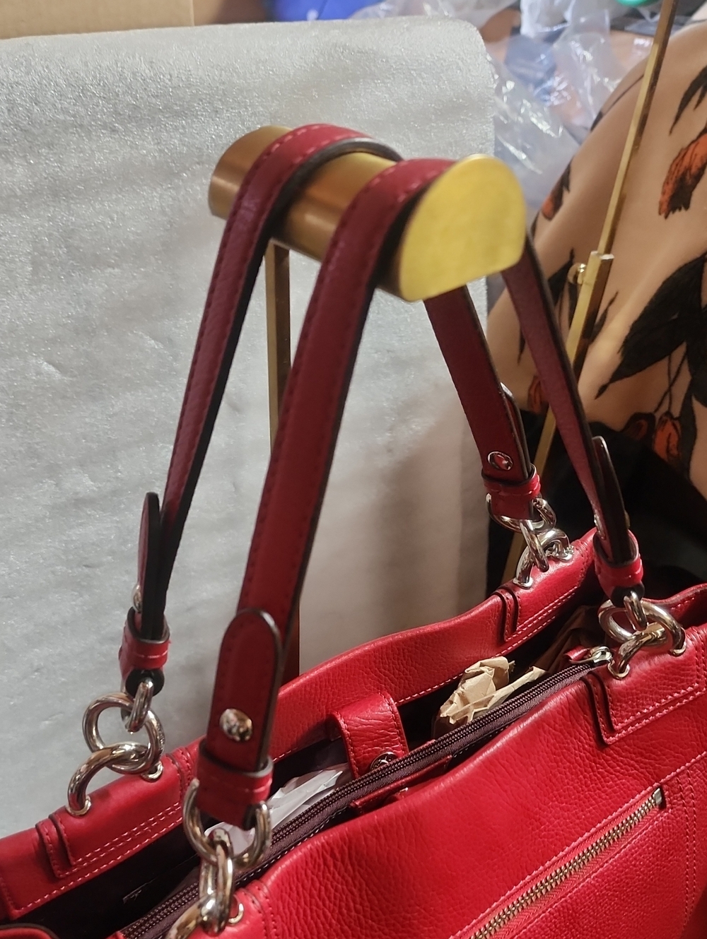 Coach 2011 Red Leather 2 Section ShoulderTote 2 Hang Tags Euc - Picture 5 of 15
